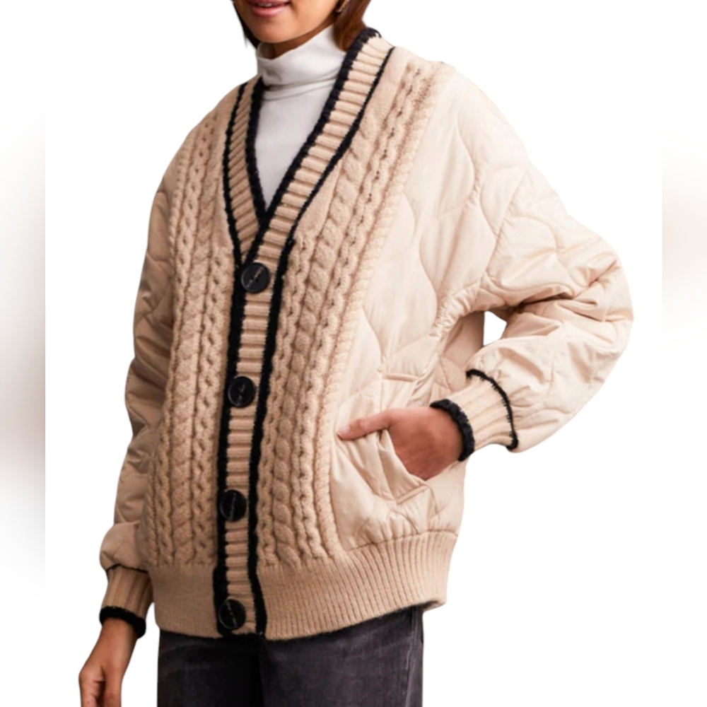 Sunday‎ Up Women's Oversized Quilted Cardigan Sweater. Size M/L